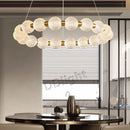 Ljojo Luxe Pearl Necklace Ring LED Ceiling Chandelier for Living Room & Bedroom
