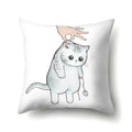 Cute Cat Cushion Cover by Ljojo: Cartoon Pets Pillow Case for Home Sofa Decor