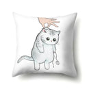 Cute Cat Cushion Cover by Ljojo: Cartoon Pets Pillow Case for Home Sofa Decor