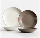 Ljojo 12-inch Ceramic Deep Plate for Dining, Soup, Salad - High-End Tableware