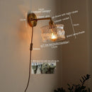 Ljojo LED Copper Glass Wall Light Fixture Retro Style Mirror Bar Lamp