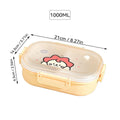 Ljojo 3-Compartment Plastic Lunch Box - Microwave Safe, Kid-Friendly Food Container
