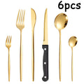 Ljojo Luxe Gold Stainless Steel Cutlery Set with Knife and Fork - Set of 48