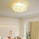 Ljojo Creamy Style Feather Ceiling Lamp LED Light for Bedroom Living Room - Full Spectrum Glow