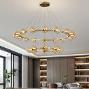 Nordic Ring Chandelier Smoky Gray Bubble Ball Lamp for Living Room by Ljojo