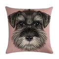 Cartoon Dog Cushion Cover by Ljojo - Linen Pet Pillow for Home Office Sofa Decor