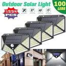 Ljojo 100 LED Solar Wall Lights with PIR Motion Sensor - Outdoor Garden Street Light