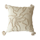 Ljojo Luxury Jacquard Embroidery Cushion Cover 45x45 with Tassel Detail