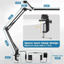 Ljojo LED Desk Lamp with Clamp - Modern Eye-Care Reading Light for Office/Home