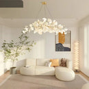 Italian Ginkgo Leaf LED Pendant Light Gold Silver Branch Art Lamp for Living Room by Ljojo