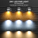 Ljojo™ 4PCS 200W LED COB Par Lights Barndoor Warm&Cold White Spotlights