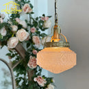 Ljojo Luxe LED Gold Lustre Pendant Light with Copper Glass for Restaurant Bedroom.