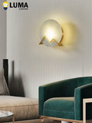 Ljojo Marble Wall Sconce, Modern Style, Living Room, Bedroom, Copper Wall Lamp