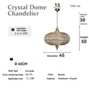 Ljojo Round Crystal Chandelier - Elegant Interior Lighting for Living Room Dining Bedroom