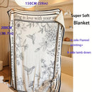 Ljojo Luxe Floral Fleece Throw Blanket with "LOVE" Motif, Black & Whiteucer标题