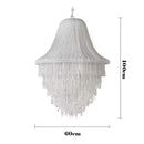 Large Tassel Crystal Chandelier - Modern Beaded Ceiling Light for Foyer and Living Room by Ljojo
