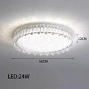 Ljojo LED Crystal Ceiling Lamp Modern Square Dimmable Dining Room Fixture