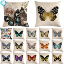 Butterfly Cotton Linen Throw Pillow Cover for Home & Car Decor - Ljojo