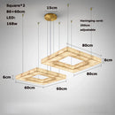Alabaster Square Marble Chandelier Lighting Pendant by Ljojo Spanish Natural Marble Dining Room