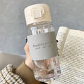 Ljojo 500ml Clear Leakproof Water Bottle with Straw - Portable for Travel & Office