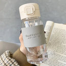 Ljojo 500ml Clear Leakproof Water Bottle with Straw - Portable for Travel & Office