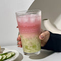 Ljojo 450ml Glass Tumbler with Straw and Lid - Transparent Bubble Tea Cup