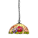 12-inch American-style Embankment Flower Chandelier: Tiffany Glass Lighting by Ljojo for Milk Tea Shop & Coffee Restaurant