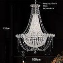 Ljojo Luxury Crystal Chandelier for High Ceiling Living Room