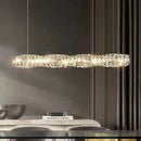 Ljojo Luxury Crystal Pendant Chandelier Dimmable Round LED Living Room Lamp