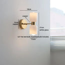 Ljojo LED Wall Lamps 2 Heads Pull Chain Switch White Glass Stair Light