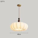 French Medieval Chandelier Retro Fabric Lampshade Pimpkin Homestay Hanging Lamp by Ljojo