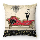 Cute Cartoon Cat Pillow Cover 45x45cm - Ljojo Home Decorodox
