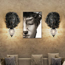 American Retro Lion Head Wall Lamp Resin led Wall Light for Living Room Hallway by Ljojo