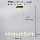 Clear Crystal LED Chandeliers Round Lamp Modern Gold Metal Wire Adjustable G4 Bulb Replaceable - Ljojo