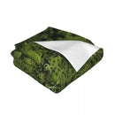 Ljojo Luxury Moss Pattern Flannel Throw Blanket for Natural Freshness and Comfort.