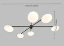 Modern Gold Glass Ceiling Light Fixture for Bedroom Dining Room by Ljojo