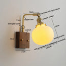 Ljojo LED Wall Sconce Pull Chain Switch Copper Ceramic Nordic Stair Light Fixtures