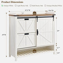 Ljojo™ Farmhouse Shoe Storage Cabinet: 2 Flip Drawers, Sliding Door, Rustic Hidden Organizer