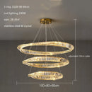 Ljojo Luxury Gold Crystal Pendant Lamp - Dimmable LED Modern Living Room Light