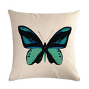 Butterfly Cotton Linen Throw Pillow Cover for Home & Car Decor - Ljojo