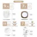 Ljojo 30-Piece Porcelain Ceramic Dinnerware Set with 6 Plates/Cups/Saucers
