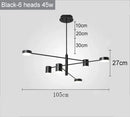 Ljojo Modern Rotate LED Chandelier for Living Room Dining Office Black Pendant Lights