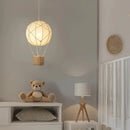Hot Air Balloon Chandelier LED Children's Room Lamps - Handmade Rattan Fabric - Ljojo