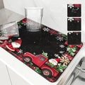 Christmas Dwarf Gift Poinsettia Drying Mat by Ljojo - Non-Slip Absorbent Kitchen Mat
