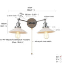 Ljojo 2-Light LED Wall Sconce with Pull Chain Switch for Coffee Bar, Bedroom, Bathroom