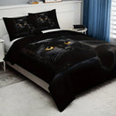 Ljojo 3D Black Cat Print Duvet Cover Set - Soft Fashion Bedding