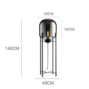 Nordic Style Smoke-Gray Glass Floor Lamp Industrial Indoor Lighting for Living Room Bedroom by Ljojo