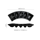 Ljojo Matte Stone Curved Plate: Patterned Ceramic Dessert Sushi Snack Molecular Cuisine Plate