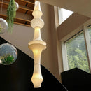 Japanese Wabi Sabi Vertical Pendant Lamp Cotton Paper Suspension Hanging Light by Ljojo for Loft Living Room