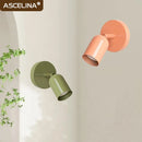 Ljojo Macaron Iron Wall Lamp: Modern Nordic Rotatable LED Light for Home Decor